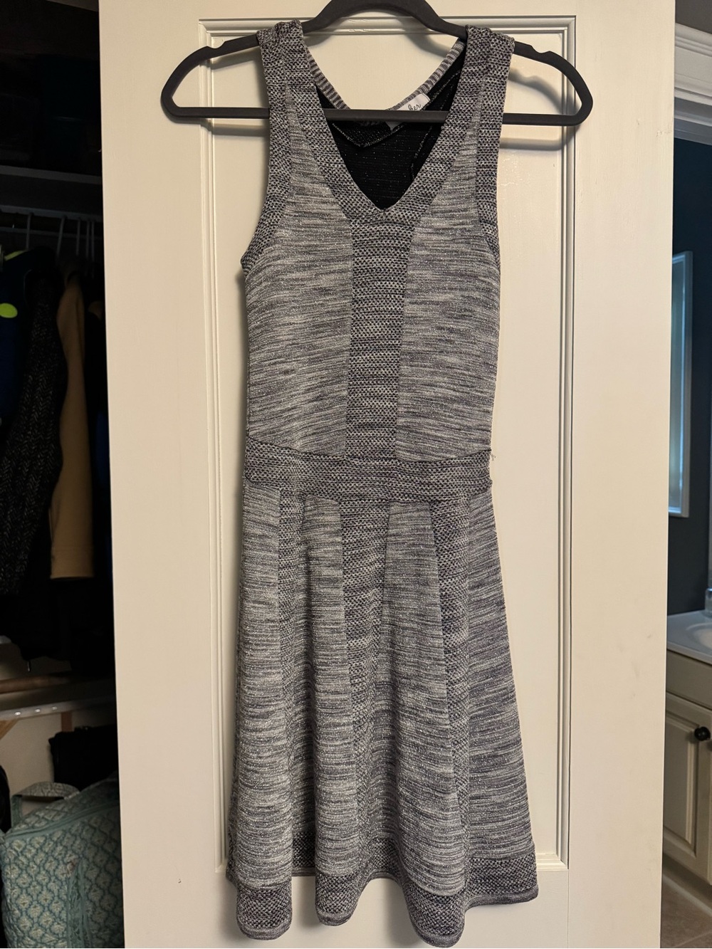 Parker Silver Fit-and-Flare Dress
